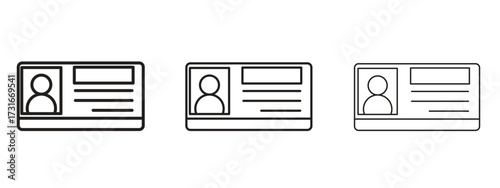 Identity card icon for web. simple element illustration with editable strokes