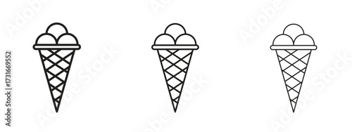 Ice cream icon for web. simple element illustration with editable strokes