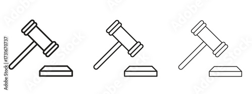 Gavel icon for web. simple element illustration with editable strokes