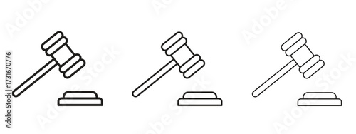 Gavel icon for web. simple element illustration with editable strokes