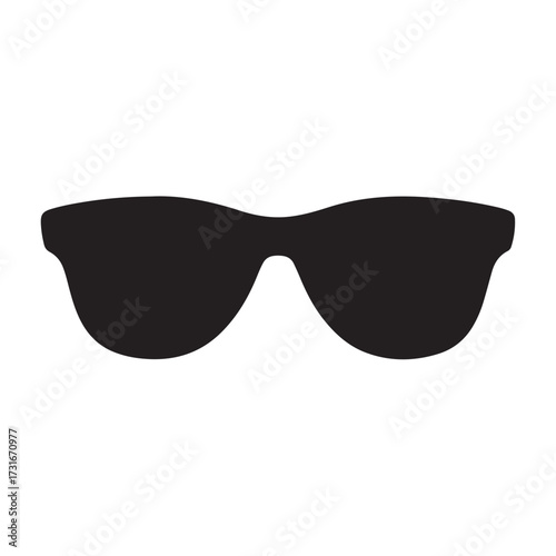 Silhouette art illustration of celebrity-style oversized sunglasses with wide frames. eps 
