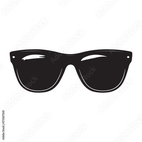 Silhouette art illustration of celebrity-style oversized sunglasses with wide frames. eps 