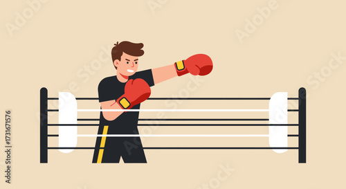 boxer with boxing gloves
