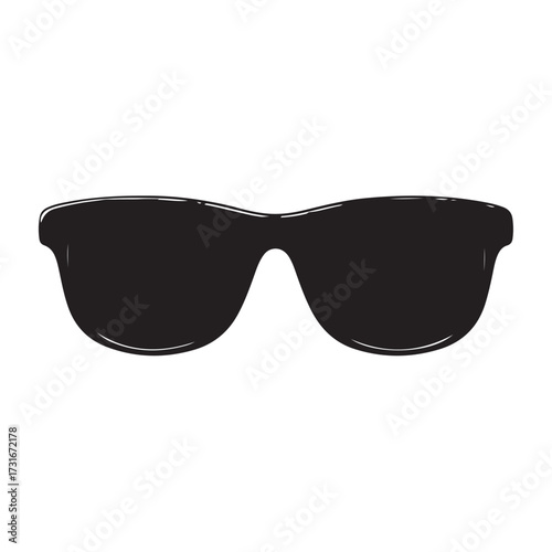 Silhouette art illustration of celebrity-style oversized sunglasses with wide frames. eps 