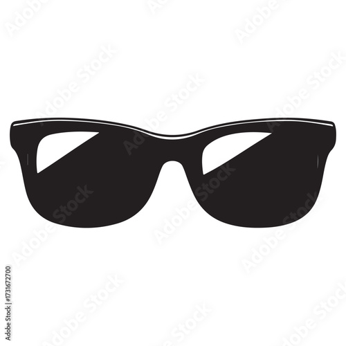 Silhouette art illustration of celebrity-style oversized sunglasses with wide frames. eps 