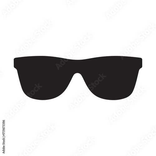 Silhouette art illustration of celebrity-style oversized sunglasses with wide frames. eps 