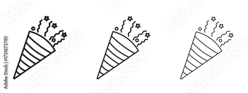 Confetti icon for web. simple element illustration with editable strokes