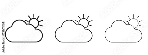 Cloudy Day icon for web. simple element illustration with editable strokes