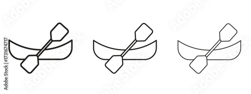 Canoe icon for web. simple element illustration with editable strokes