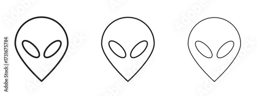 Alien icon for web. simple element illustration with editable strokes