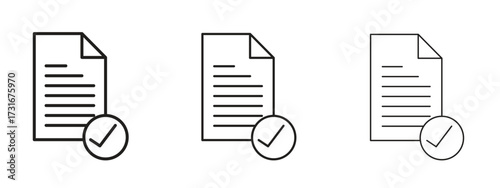 Accept document icon for web. simple element illustration with editable strokes