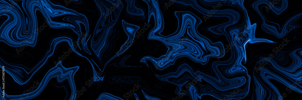 Obraz premium Marble rock texture blue ink pattern liquid swirl paint black dark that is Illustration background for do ceramic counter tile white that is abstract waves skin wall luxurious art ideas concept.