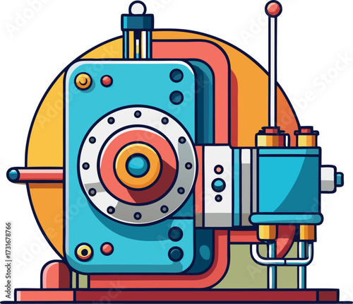 Vector drawing of a peristaltic pump in technical style.