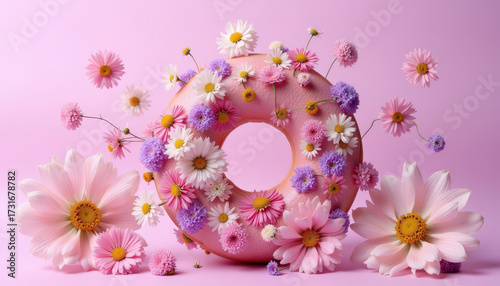 pink flower on white