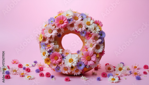 donut with pink icing