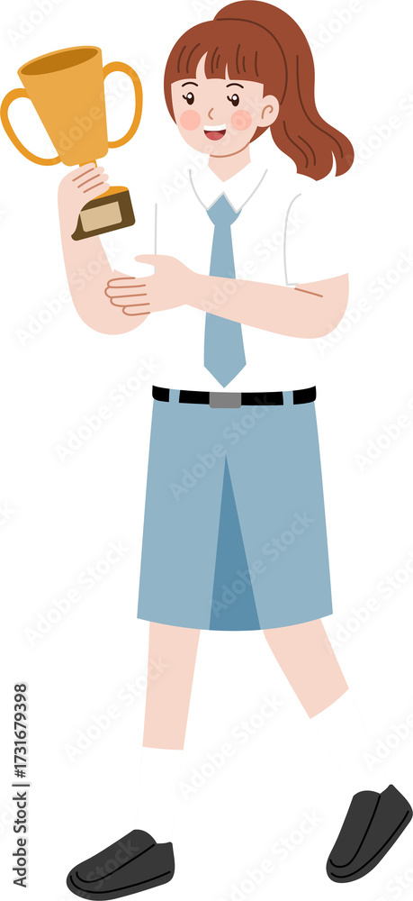 Obraz premium cute high school student cartoon character