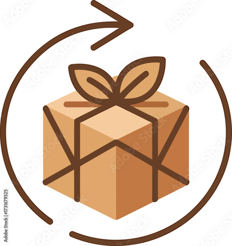 Product Return Box Icon Exchange Delivery Post Sign Recycle Package Service Cargo Symbol
