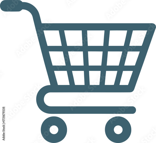 Shopping Cart Blue Icon Delivery Order Retail Purchase Store Buy Symbol Product Concept
