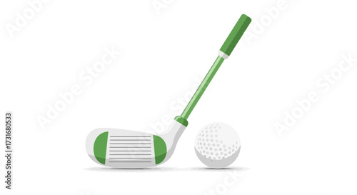 A classic golf club poised beside a pristine golf ball for play time