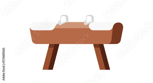 A Minimalist Illustration of a Pommel Horse for Artistic Gymnastics Training