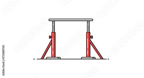 Adjustable gymnastic bar illustration isolated on white background