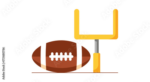 American football icon with goal post, vector illustration design