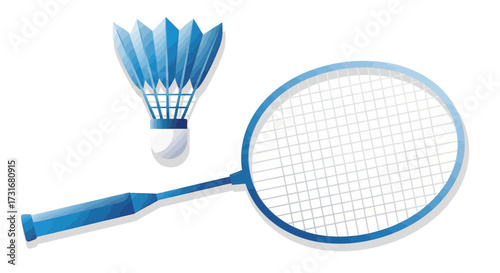 Badminton equipment vector illustration for active sport and recreation
