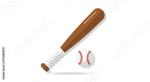 Baseball bat and ball sport equipment graphic illustration concept