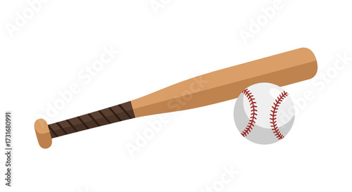 Baseball bat and ball illustration perfect for sports themed designs