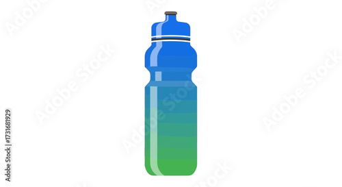 Gradient water bottle illustration for hydration and active lifestyles