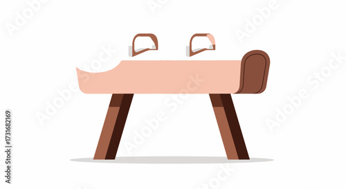 Illustration of a pommel horse with parallel bars for artistic gymnastics