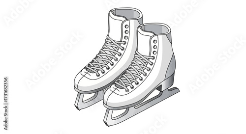 Illustrative artwork showcasing a pair of elegant ice skates design