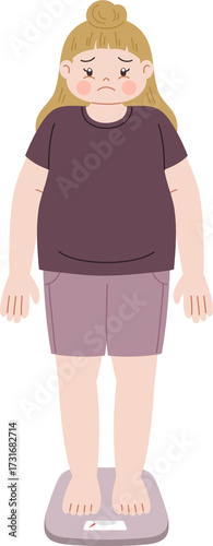 overweight people standing on the scales