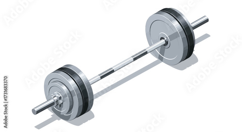 Isometric barbell illustration for strength fitness and bodybuilding, isolated