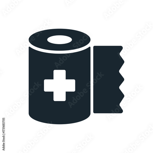 Black Flat Icon Medical Bandage First Aid Roll