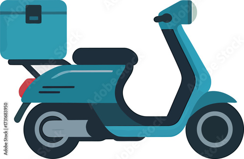 Delivery scooter vector illustration on transparent background
