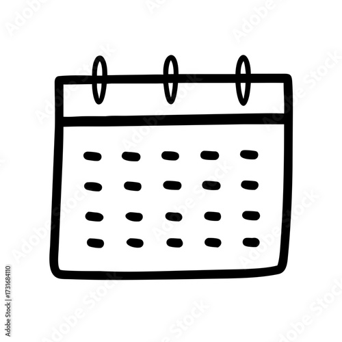 Calendar icon with a simplistic, outline design, useful for scheduling and planning.
