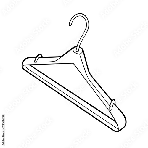 Simple Line Art of Clothing Hanger