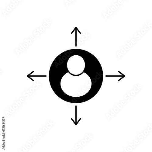 Guidance icon outline editable stroke line drawing eps.