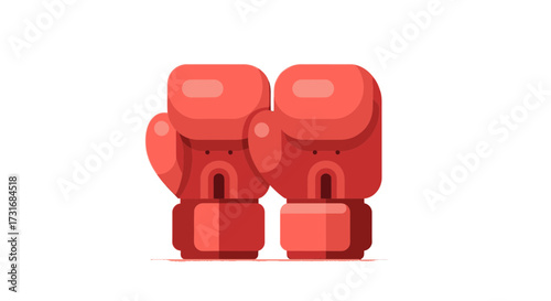 Minimalist Illustration of Red Boxing Gloves Ready for Sparring Session