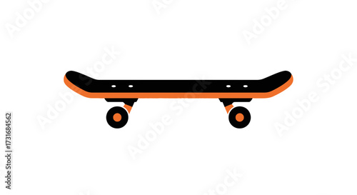 Minimalist Skateboard Illustration Against a Clean White Backdrop Design