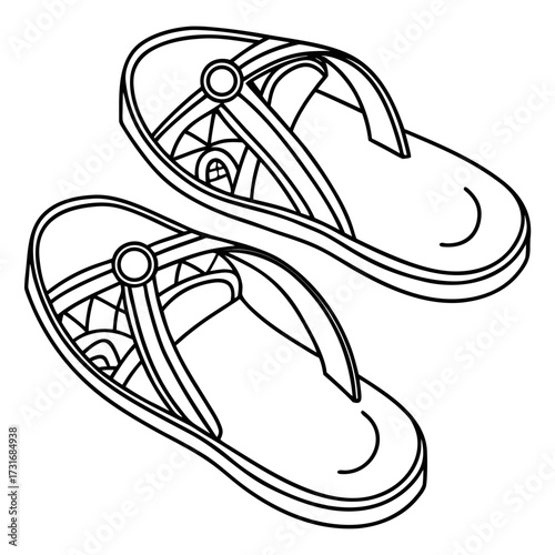 Pair of outlined sandals perfect for summer days