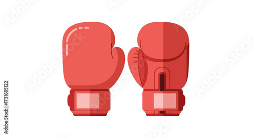 Pair of boxing gloves isolated on a clean white background, graphic style