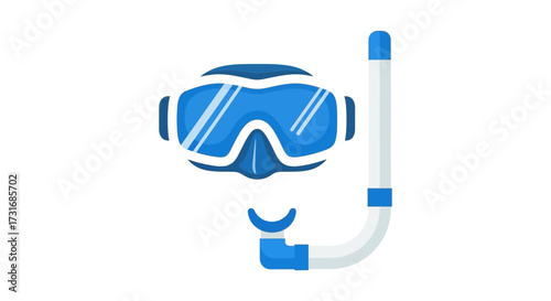 Snorkel gear vector, aquatic activity, diving equipment, water sport