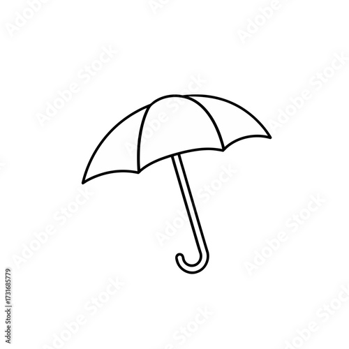 Umbrella Outline Vector Icon Protective Symbol for Weather & Rain - Graphic Illustration