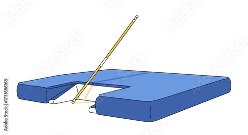 Stylized illustration featuring pole vaulting equipment on white backdrop