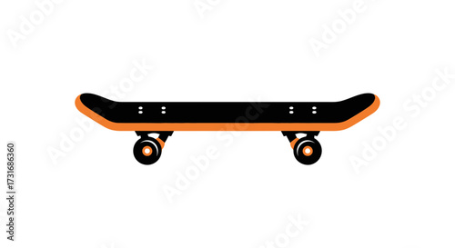 Stylized skateboard illustration against a blank canvas background