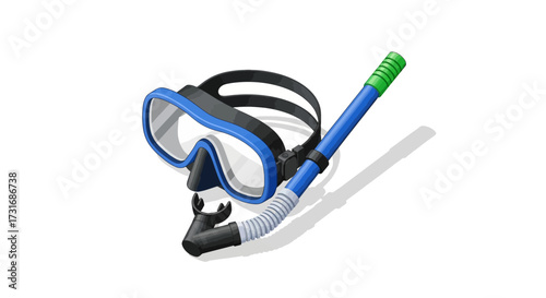 Vector Illustration of Snorkel and Mask Set for Summer Adventures