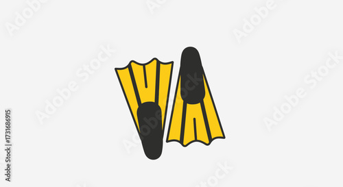 Vibrant Flippers Icon Depicting Aquatic Adventure and Underwater Exploration