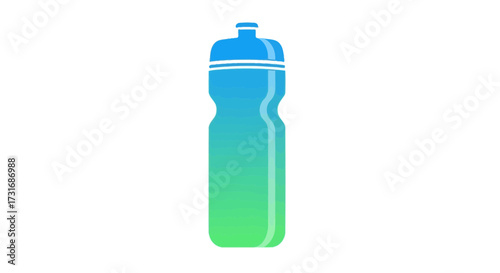 Vibrant gradient sports water bottle illustration isolated on white